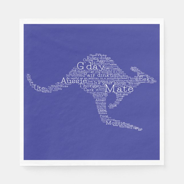 Kangaroo made of Australian slang Napkins (Front)