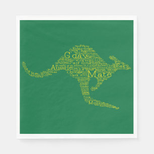 Kangaroo made of Australian slang Paper Napkins