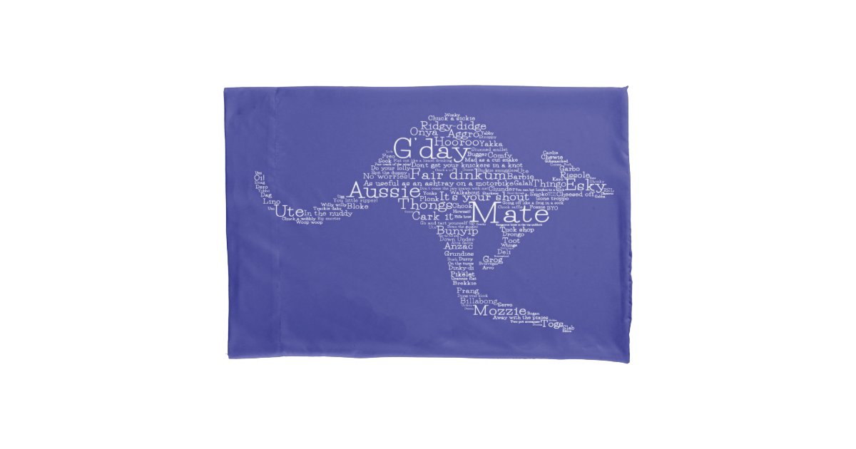 Kangaroo made of Australian slang Pillowcase