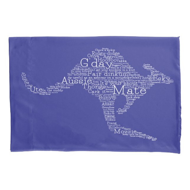 Kangaroo made of Australian slang Pillowcase (Front)