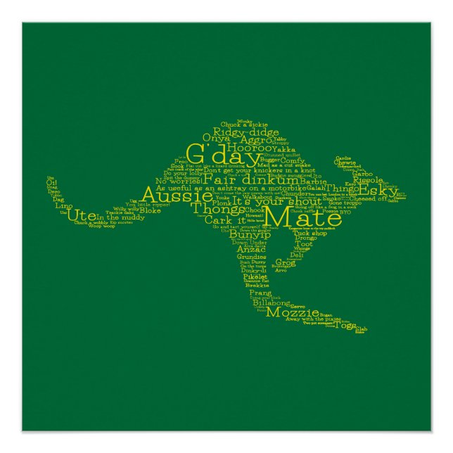 Kangaroo made of Australian slang Poster (Front)