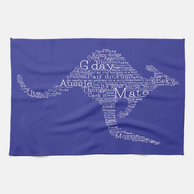 Kangaroo made of Australian slang Towel (Horizontal)