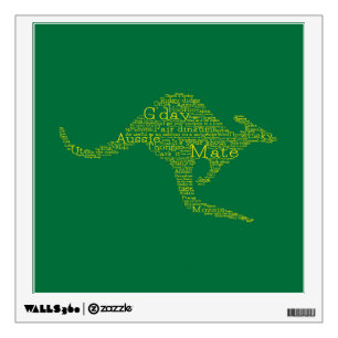 Kangaroo made of Australian slang Wall Sticker