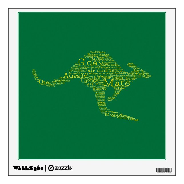 Kangaroo made of Australian slang Wall Sticker (Front)