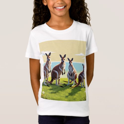 Kangaroo Meadow Bliss Unique T_Shirt Design