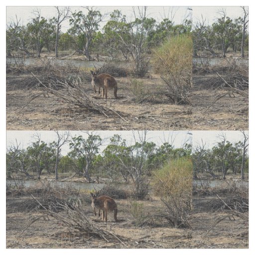 Kangaroo Meanwhile At The Billabong, Fabric