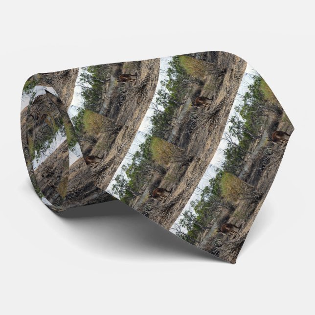 Kangaroo Meanwhile At The Billabong, Neck Tie (Rolled)