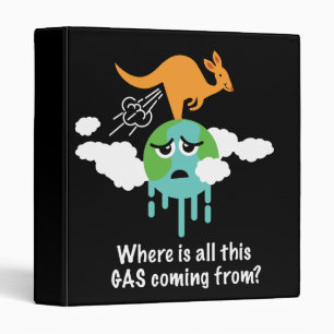 Kangaroo Methane Fart 3 Ring Binder