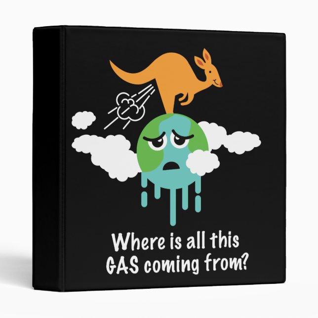 Kangaroo Methane Fart 3 Ring Binder (Front/Spine)