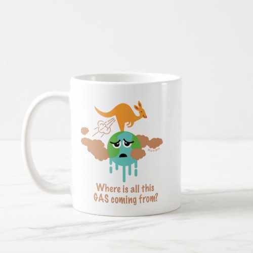 Kangaroo Methane Fart Coffee Mug