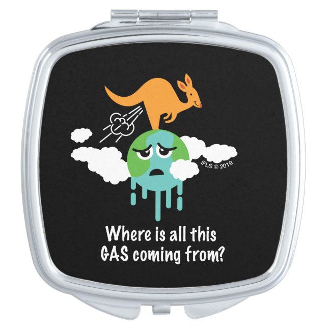 Kangaroo Methane Fart Compact Mirror (Front)