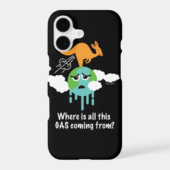 Kangaroo Methane Fart Iphone Case (Back)