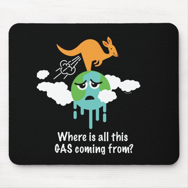 Kangaroo Methane Fart Mouse Pad (Front)