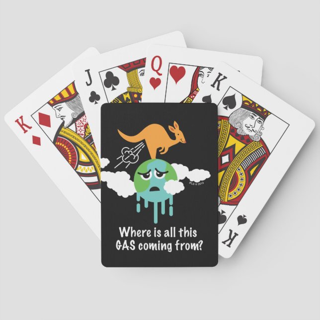 Kangaroo Methane Fart Poker Cards (Back)
