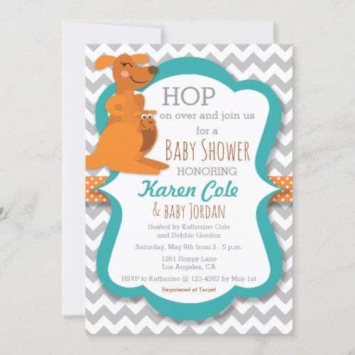 Kangaroo Mommy  Baby _ Baby Shower Invitatoin Invitation