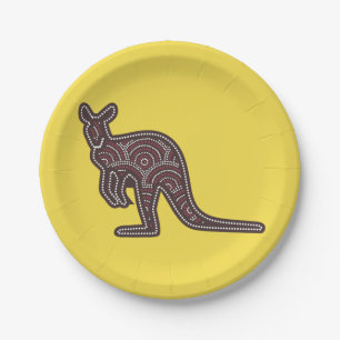 Kangaroo Mosaic Paper Plates