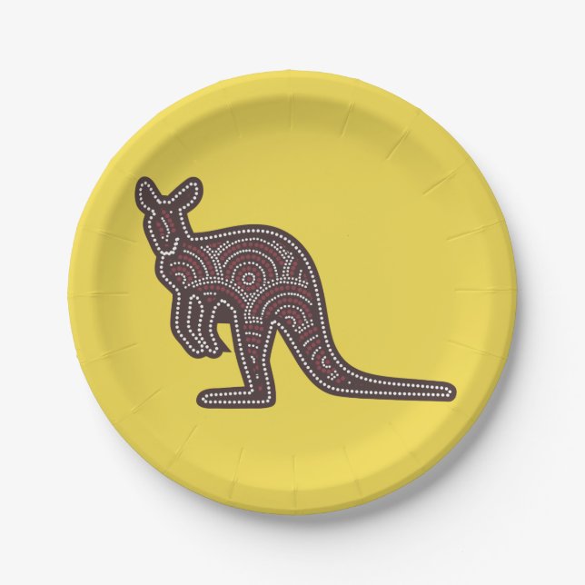 Kangaroo Mosaic Paper Plates (Front)