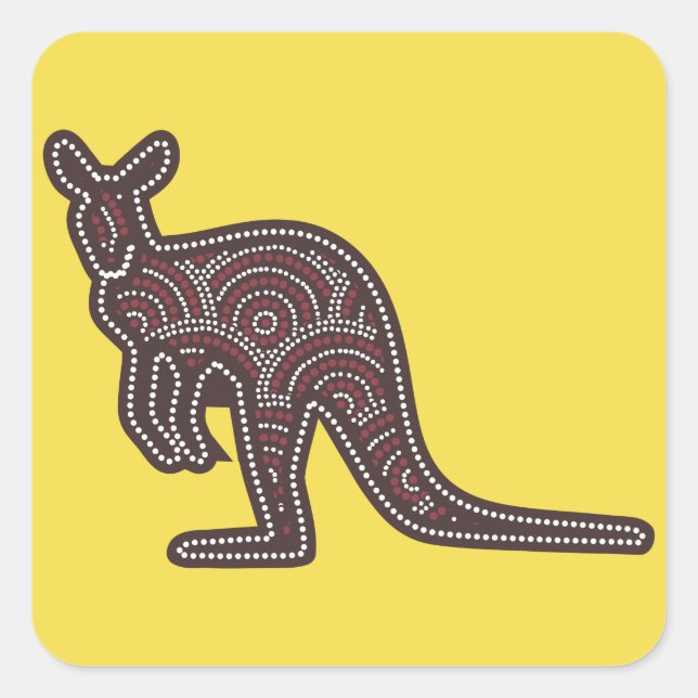 Kangaroo Mosaic Square Sticker (Front)