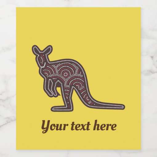 Kangaroo Mosaic Wine Label Zazzle