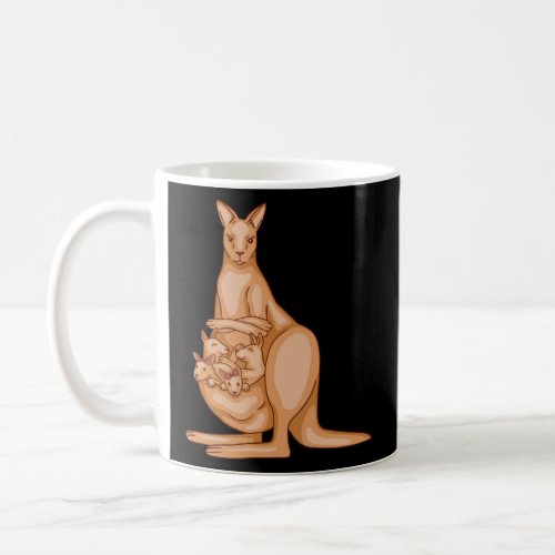 kangaroo mother with family for men women children coffee mug