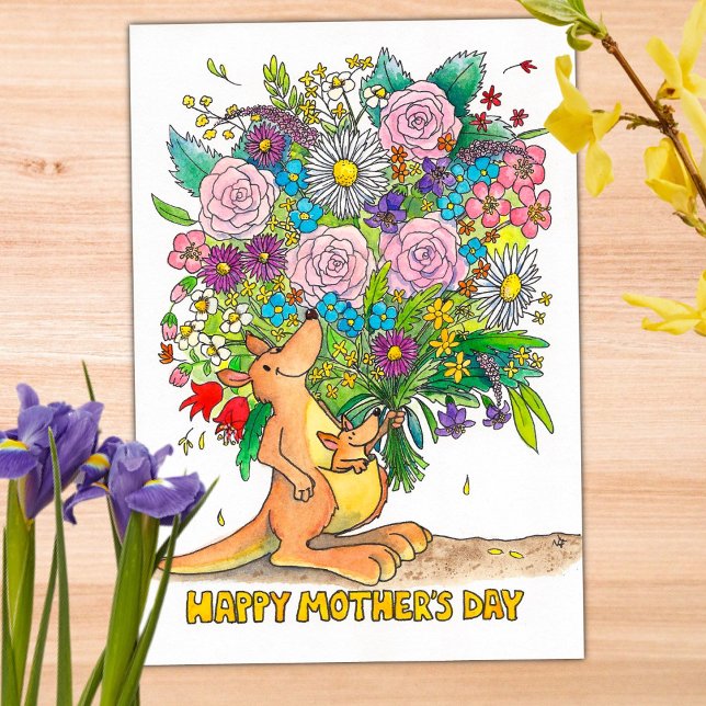 Kangaroo Mother's Day postcard by Nicole Janes (Creator Uploaded)