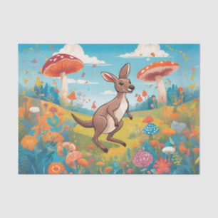 Kangaroo Mushroom Garden Decoupage Tissue Paper