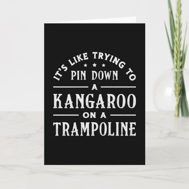 Kangaroo On A Trampoline Gymnast Trampolining Card (Front)