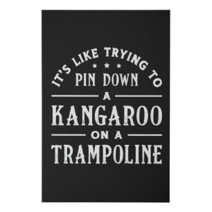 Kangaroo On A Trampoline Gymnast Trampolining Faux Canvas Print