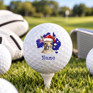 Kangaroo on Australia Flag Golf Balls