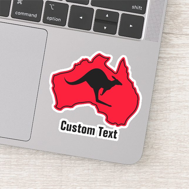 Kangaroo on Australia Sticker (Detail)