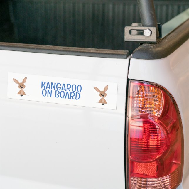 Kangaroo on Board Australia Bumper Sticker (On Truck)