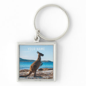 Kangaroo on the Beach Lucky Bay Australia Keychain