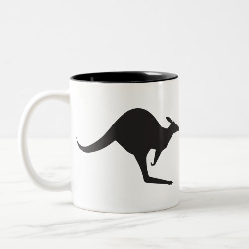 Kangaroo Outline Silhouette Two_Tone Coffee Mug