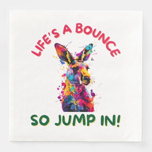 Kangaroo Paper Dinner Napkins (Front)