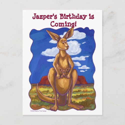 Kangaroo Party Center Announcement Postcard