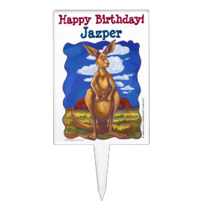 Kangaroo Party Center Cake Topper