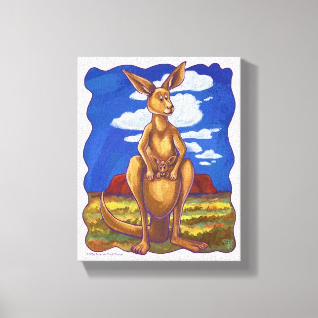 Kangaroo Party Center Canvas Print (Front)