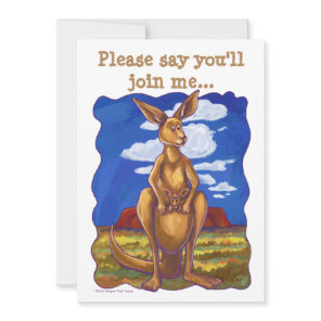 Kangaroo Party Center Invitation