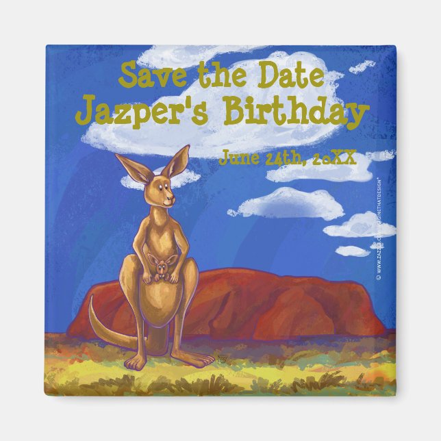 Kangaroo Party Center Magnet (Front)