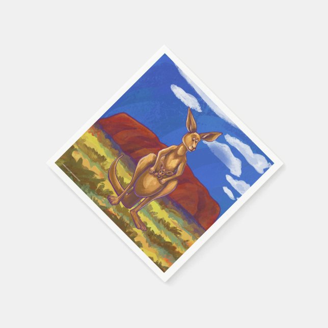 Kangaroo Party Center Napkins (Corner)