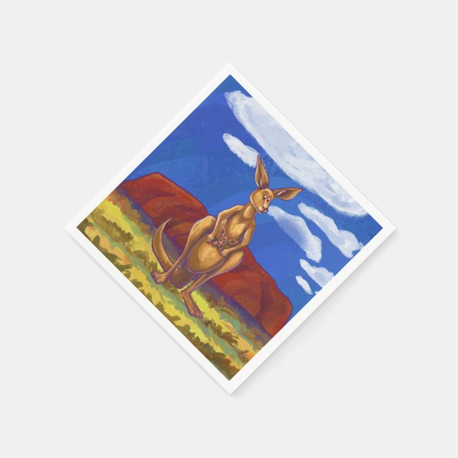 Kangaroo Party Center Napkins (Corner)
