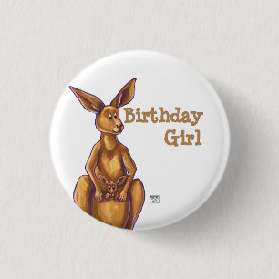 Kangaroo Party Center Pinback Button