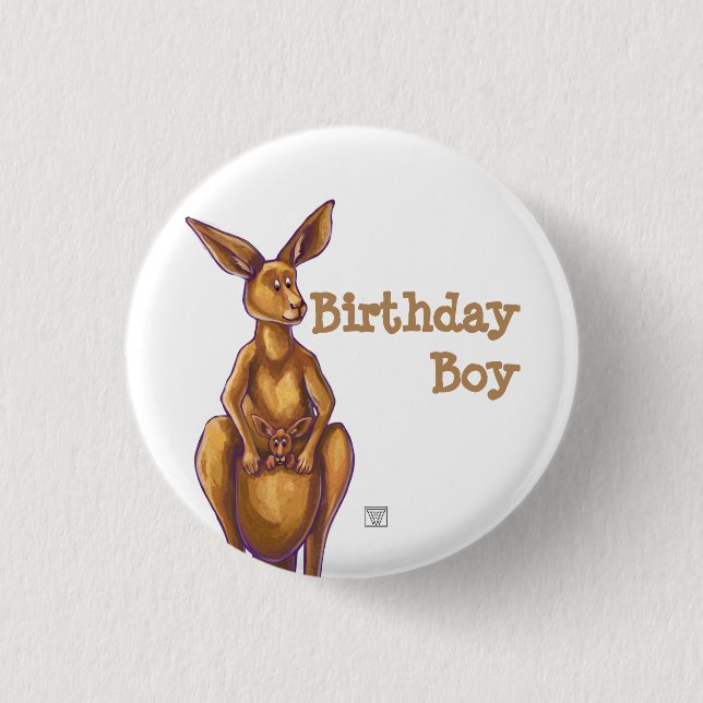 Kangaroo Party Center Pinback Button (Front)