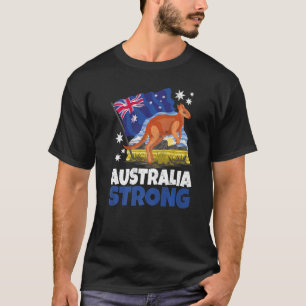 Kangaroo Patriotic Australian Flag Australia Stron T-Shirt