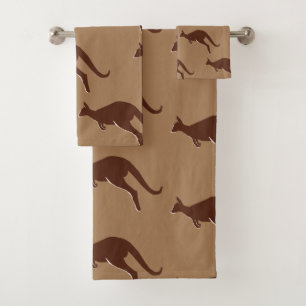 Kangaroo pattern  bath towel set