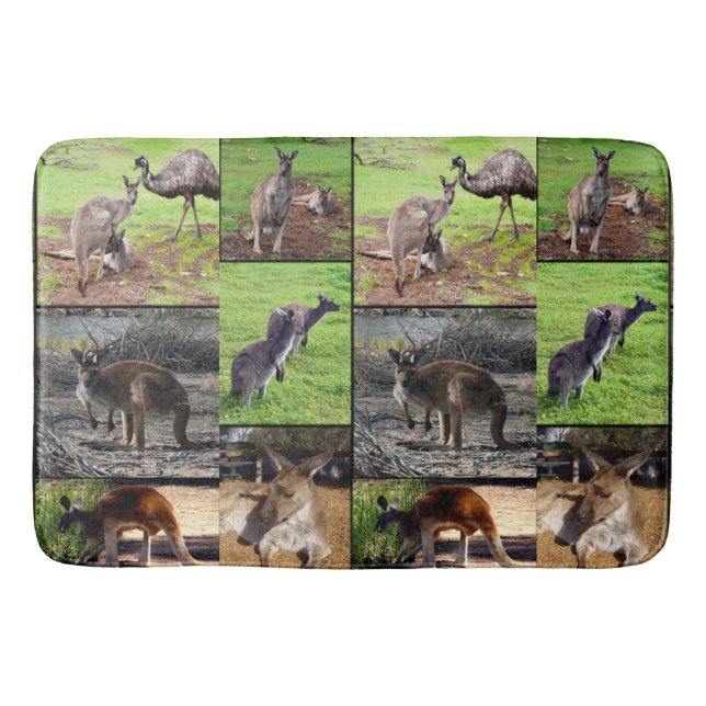 Kangaroo Photo Collage , Bathroom Mat (Front)