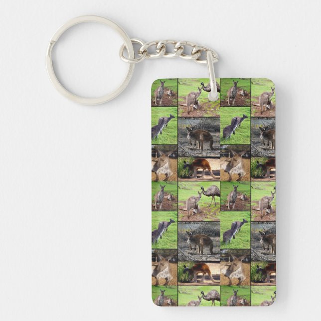 Kangaroo Picture Collage, Keychain (Front)