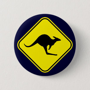 Kangaroo Pinback Button