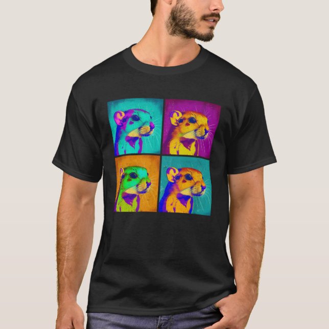 Kangaroo Rat Pop Illustration Colorful Animal Men T-Shirt (Front)