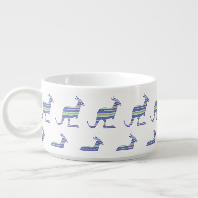 Kangaroo Repeat Children Kids White Cereal    Bowl (Right)